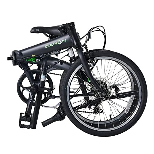 Dahon VYBE D7 Folding Bike, Lightweight Aluminum Frame; 7-Speed Gears; 20” Foldable Bicycle for Adults, Black