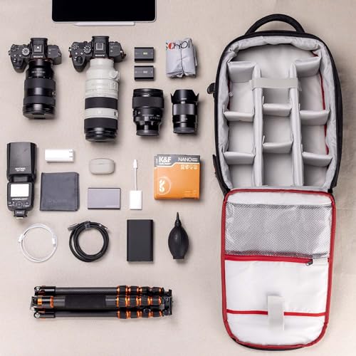 BESCHOI Camera Bag, Camera Backpack for photographers 20L Waterproof Camera Bags for DSLR Camera, Speedlite Flash, Camera Tripod, Laptops, Lens and Accessories