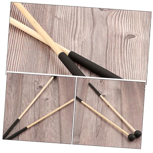 Vaguelly 2 piezas Baquetas con mango de madera y bola redonda para instrumentos de percusión, mazas para tambor de lengüeta, xilófono y batería, agarre cómodo para toque preciso miniatura 7