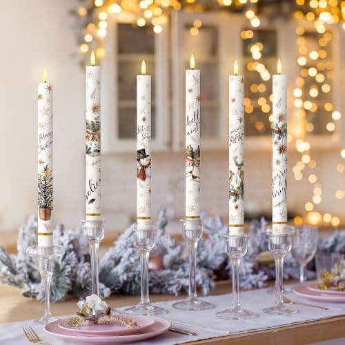 Image of Aurelema Battery Operated Flameless Taper Candle Remote, 6 Pcs, Classic