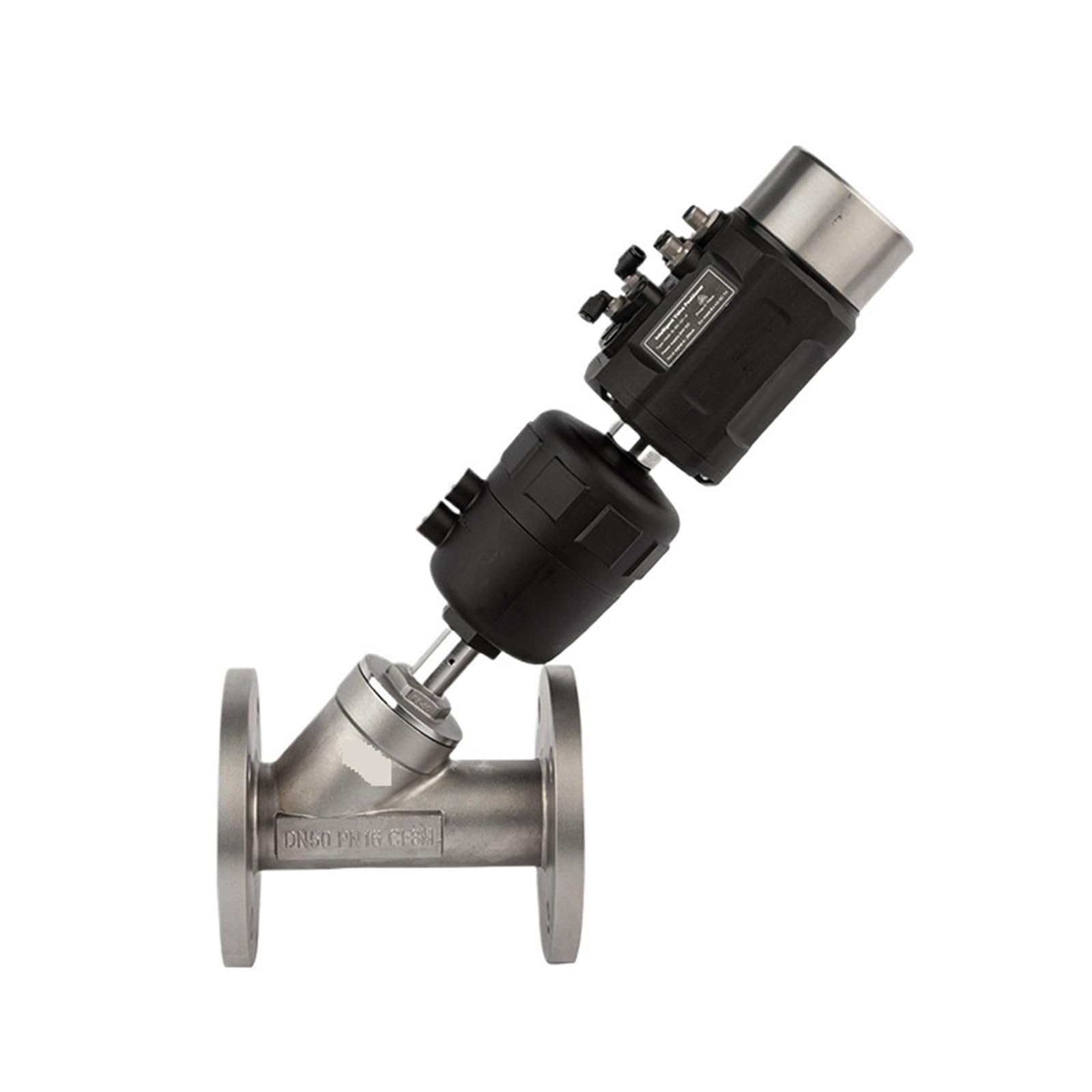 Trgyjgkf Dn15- 50 F5 Angle Seat Valve With Smart Positioner Pneumatic Threaded 304 Stainless Steel Y-Type Steam Mechanical