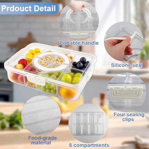 Plateau à Goûter Transparent Anti-Mélange pour Conserver vos Aliments