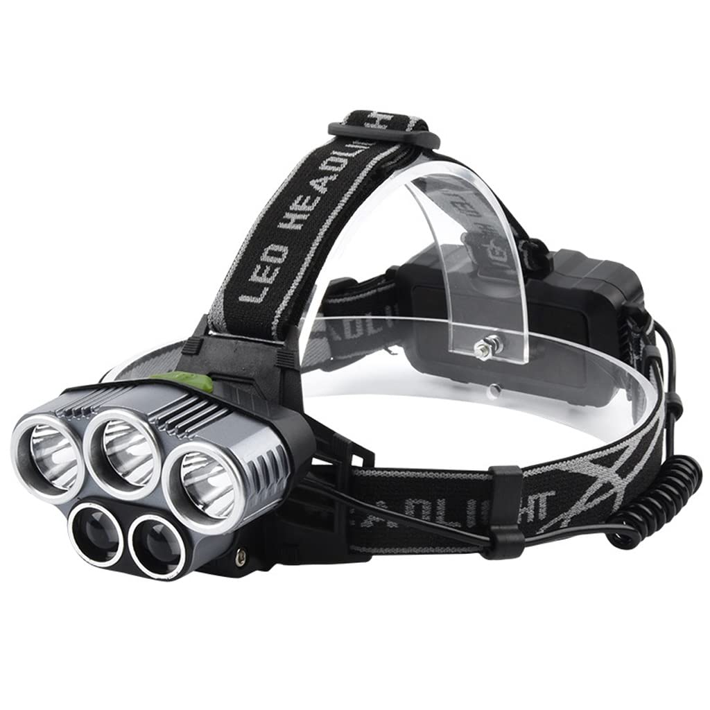 OYYMTE 6-Mode USB Charging Outdoor Night 5LED Strong Headlight Wild Fishing Running Light Head-Mounted Torch
