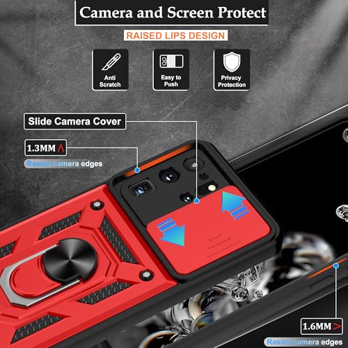 Coque anti-chute Samsung S20 Ultra protège objectif et écran rouge