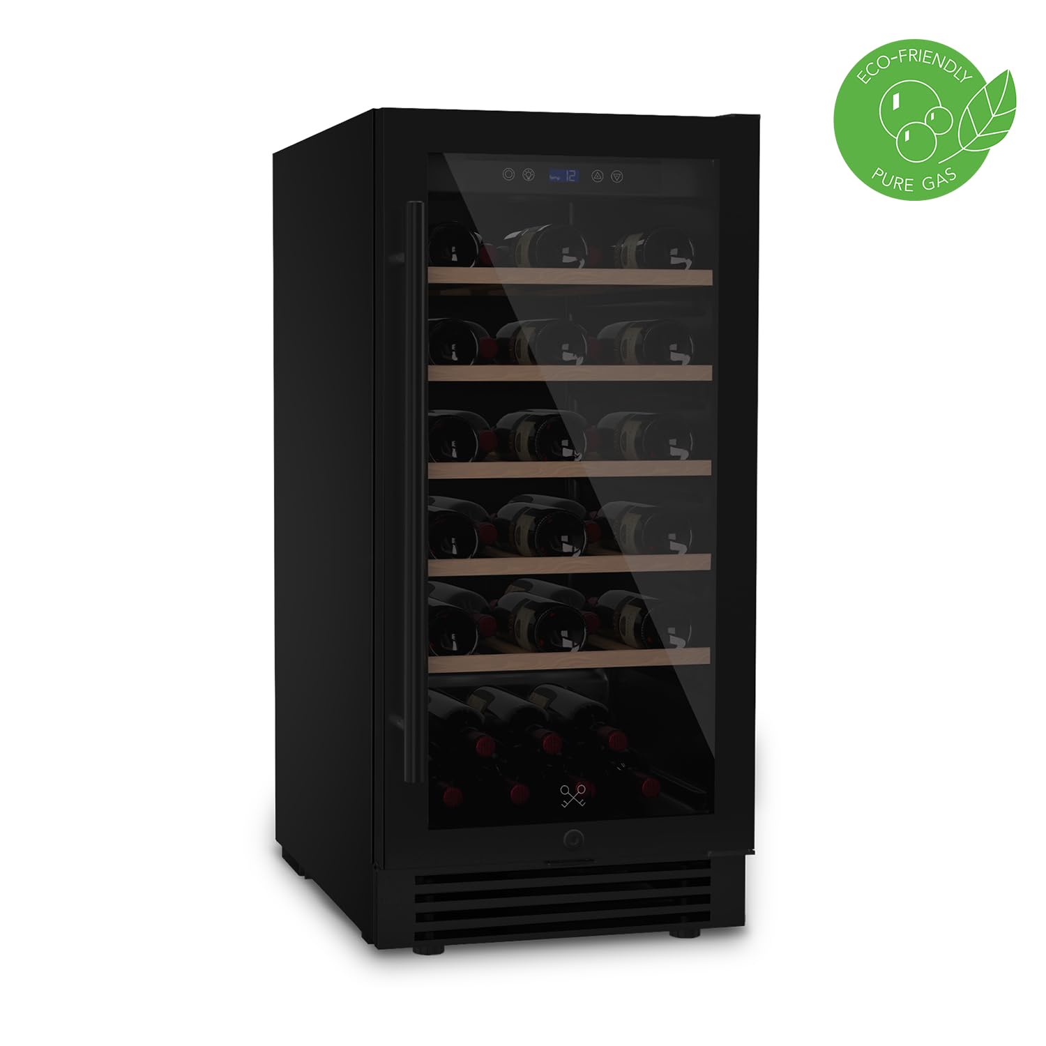 H.Koenig Les Petits Champs CAVCEB32 - Vinoteca independiente de 32 botellas, 82L de capacidad, diseño elegante, temperatura ajustable, sistema antivibración, cerradura con llave