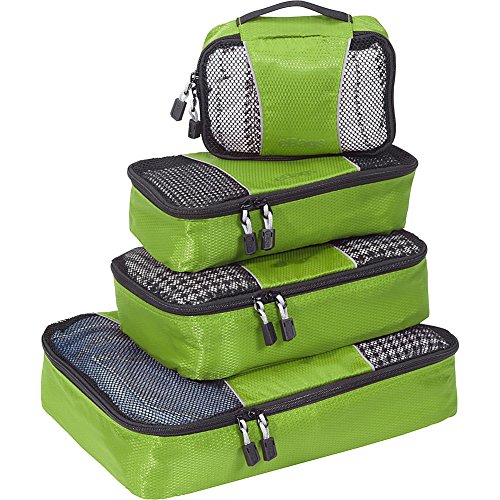 eBags Classic Small/Medium Packing Cubes for Travel - Organizers - 4pc Set - (Grasshopper)