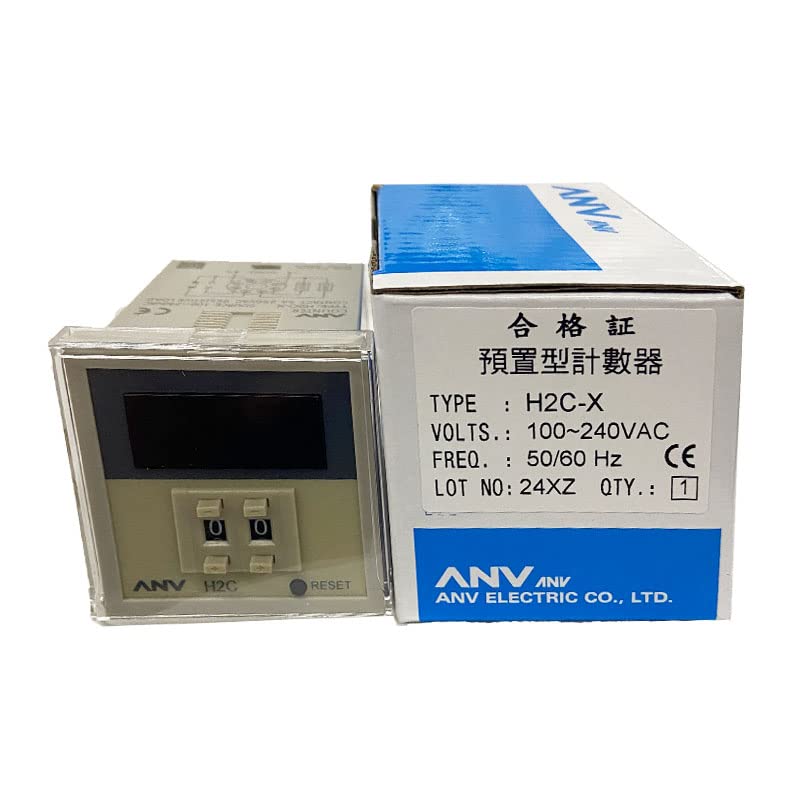 1PCS Counter H2C-X 100-240VAC 5A 250V 48 * 48 Panel Reset Function