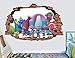 Pegatinas de pared - 3D - Mural Decal Poster ViniloDibujos Animados Anime Trolls Wall Decals Wall Stickers Art - 60x90 cm