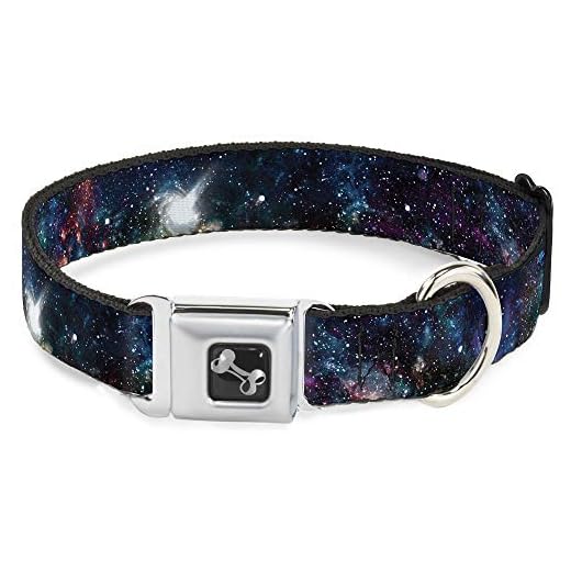 Buckle-Down Seatbelt Buckle Dog Collar - Galaxy Collage - 1" Wide - Fits 15-26" Neck - Large