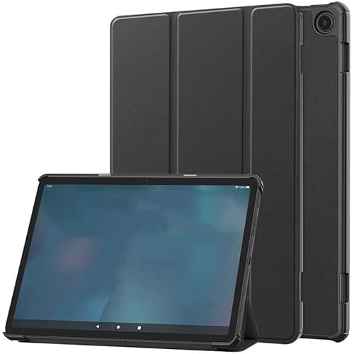 Fire Max 11向け ケース 三つ折り 11インチ手帳型ケース スタンド機能 オートスリープ機能 衝撃吸収 四隅エアバッグ保護 薄型 軽量 Fire Max 11 用 手帳カバー ブックケース FM11-SZ-30614 (ブラック)