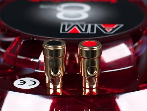 Close-up of SpeakerCraft AIM8 speaker terminals