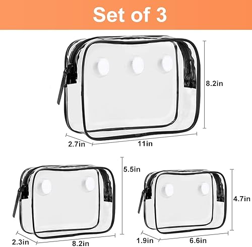 Miniatura 4 de Everfunny 3 Paquetes de Bolsas de Playa Tote Bogg Transparentes con 2 Ganchos de Inserción Accesorios para Bolsas Bogg Viaje Maquillaje Organizador