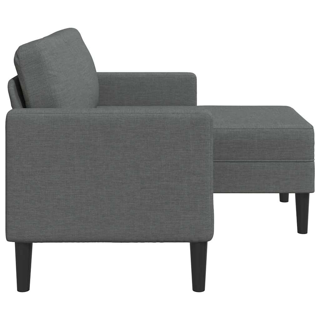 vidaXL Sofá de 2 plazas con Chaise Longue en Forma de L, Color Gris Oscuro, 125 cm, Tela,