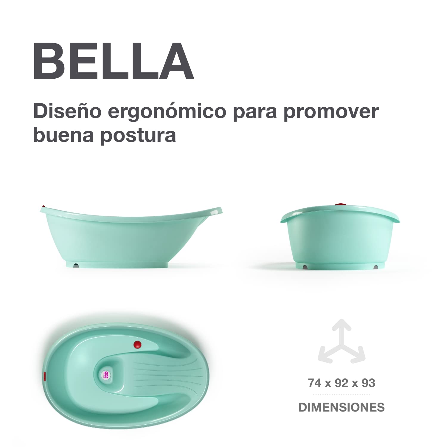 OKBABY Kit Bella bañera más soporte - Perfecto para la hora del baño desde 0-12 meses - Azul claro