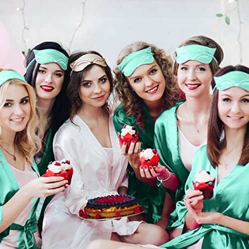 Image of Coume 7 Pcs Bride Silk Robes Bridesmaid Satin Robes Silk Satin Robe for Women Bridal Shower Wedding Getting Ready Favors