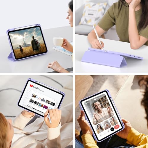 Image of ProElite Smart Flip Case Cover for Apple iPad (A16) 11th /10th Generation (2025 /2022) [with Pencil Holder] [Honey Comb Series] - Light Purple