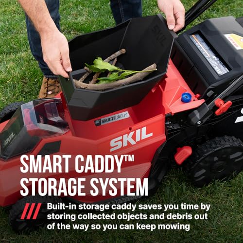 Image of SKIL PWR CORE 40 Brushless 40V 20-Inch Self-Propelled Mower Kit with Smart Caddy, Includes 6.0Ah & 4.0Ah Batteries and 150W Charger - SM2010C-24