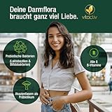 VITACTIV Darm Freunde - Probiotik Kulturen Komplex - 60 Probiotika Kapseln - 30 Bakterienstämme, 100 Mrd. KBE/g - Lactobacillus & Bifidobakterien, Akazienfaser als Präbiotika, 8 B-Vitamine - Vegan