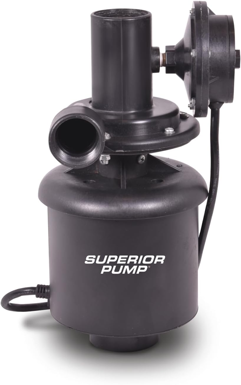 Superior Pump 92036 1/3 HP Auto Utility Sink Drain Pump with 1400 GPH Maximum Discharge Flow Rate