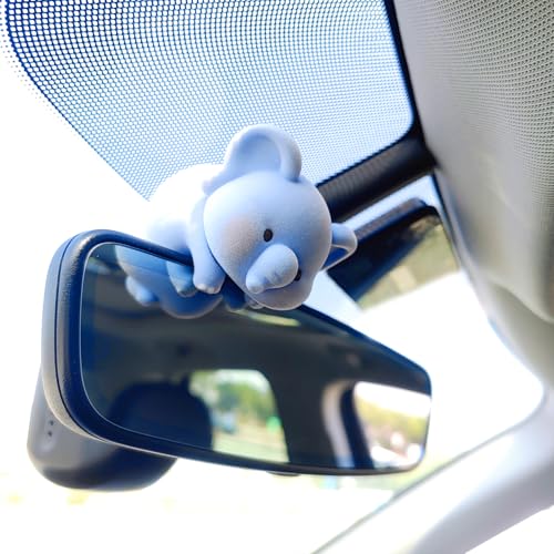 Image of Cute Furry Animal Rear View Mirror Accessories, Car Dashboard Decoration | Soft Texture, Car Interior Accessories, Ornament for Car Screen, Rearview Mirror or Computer Monitor