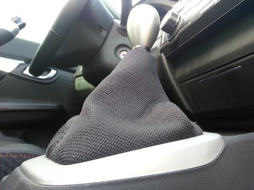 RedlineGoods Shift Boot - US Version Compatible with Honda Civic 2012-15. Tailor Made - not Universal. Genuine top-Grade Italian Black Leather with Red Thread