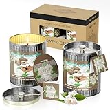 Scented Candles for Home, 2 Pack 8oz Soy Wax Candle Gift Set, 80H Long-time Burn, White Aromatherapy Candle in Gift Box, Perfect for Birthday, Mother's Day, Christmas (Jasmine&Musk&Sandalwood)