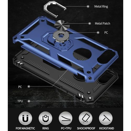 Coque iPhone 8 Plus Yiakeng bleue avec protège-écran HD - 5