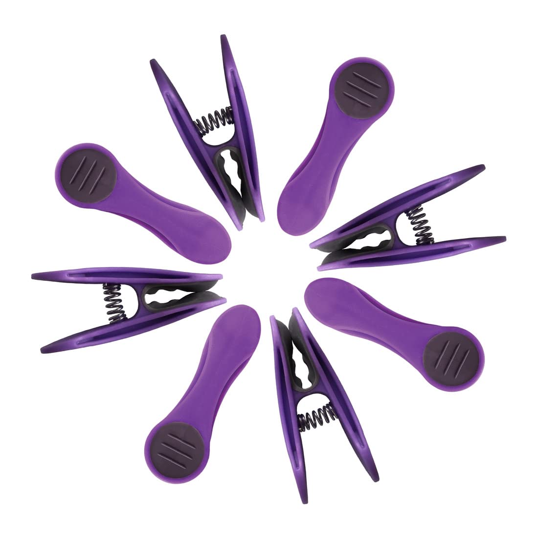 trendfinding 24 Clothes Pegs Laundry Clips with Stainless Steel Compression Springs and Soft Grip Purple Dark Grey - Image 2