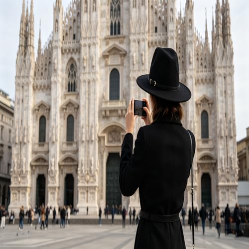 Heyann Chapeau Fedora Femme Homme Classique avec bord large avec boucle de ceinture en feutre Unisexe Chapeau Trilby Homme Chapeau Panama Jazz pour Femme Homme, Noir , L – vue 8