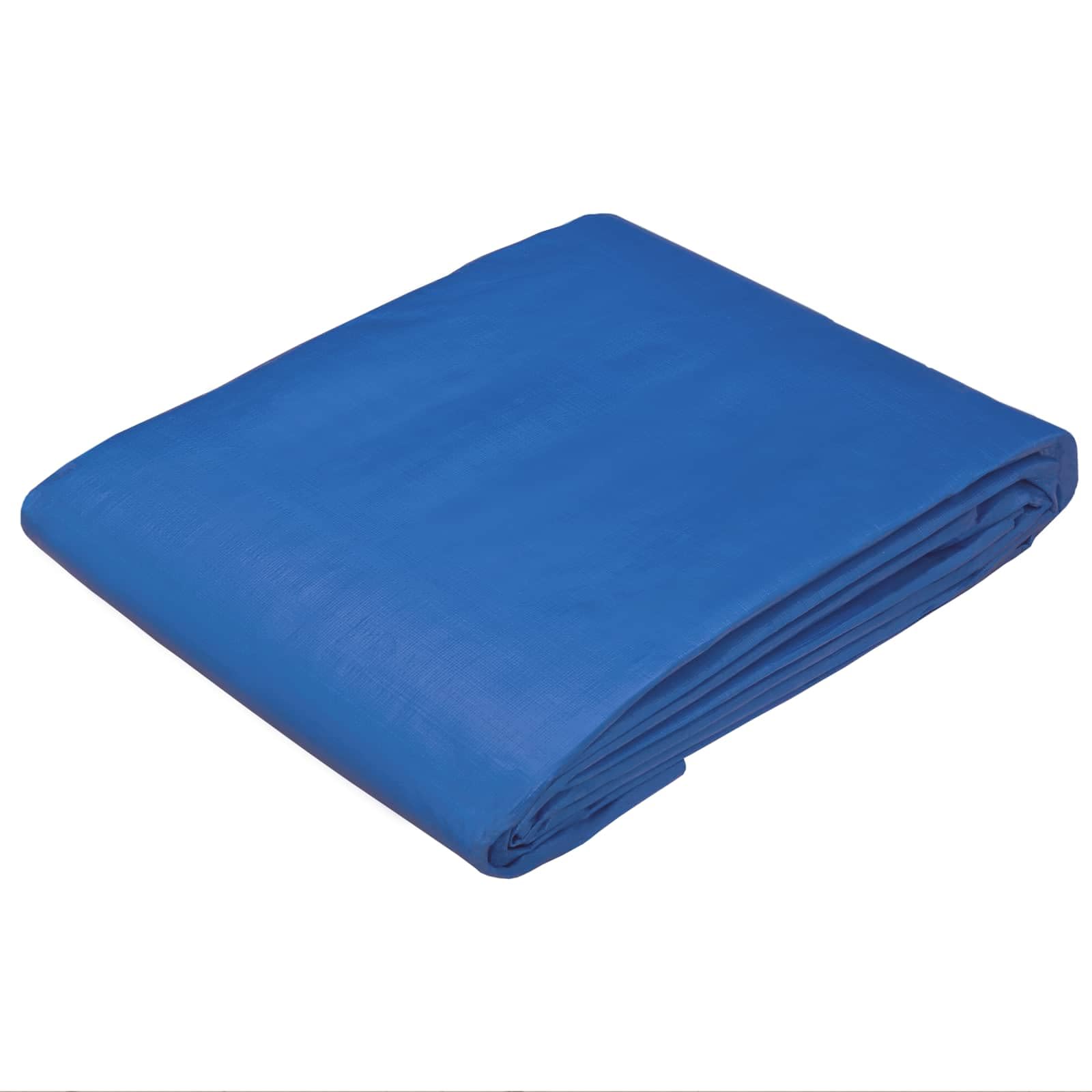 Lona impermeable azul de 6 x 8 m de tejido de polietileno resistente a desgarros con bordes reforzados y ojales de aluminio para protección exterior resistente a la intemperie