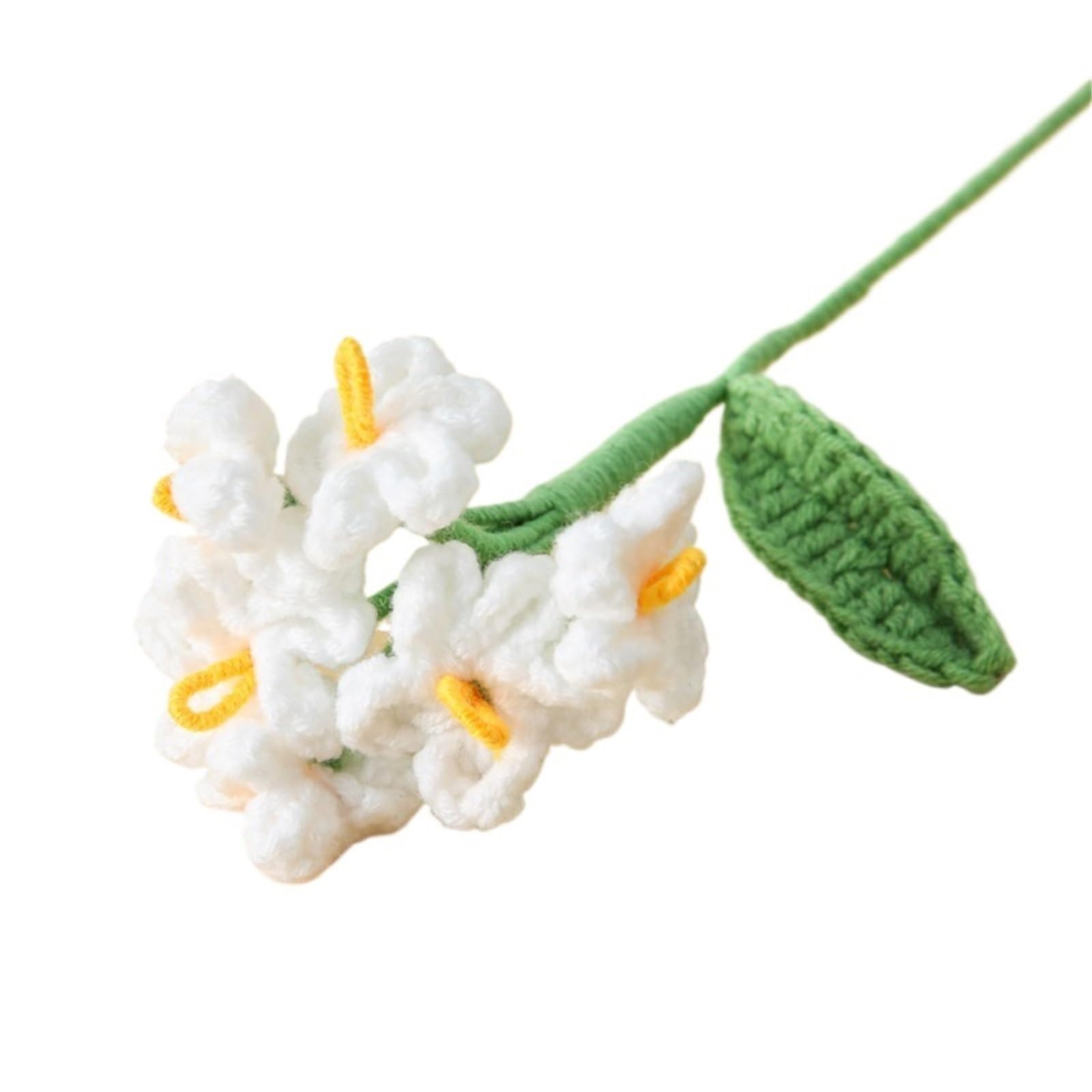 ZHSOAO 2pcs Crochet Flowers Knitted Graduation Bouquet Woven Artificial for Weddings Birthdays(Color3)