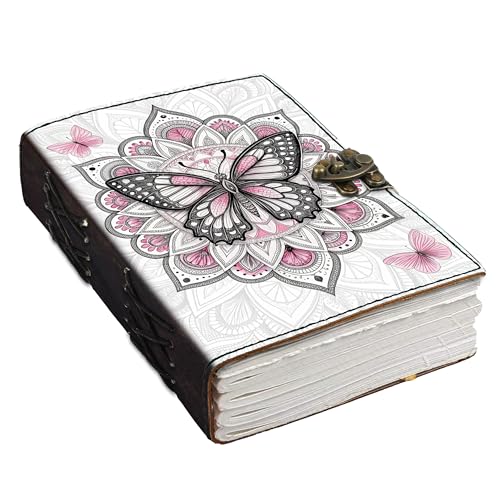 Image of DI-KRAFT Customize Diary with Name with Beautiful UV Prints | Customized Leather Writing Diary Unruled White Paper Journal Personal Notepad Sheets Daily Planner for Gifting (Pattern 25)