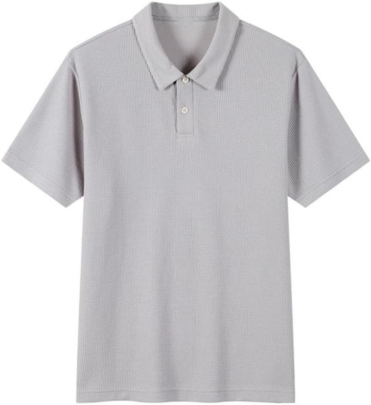 Men's Lapel Short Sleeved Non Deformable Loose Short Sleeved Men's T-Shirt