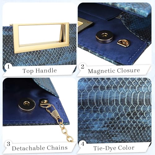 Image of Gets Clutch Purses for Women PU Leather Evening Handbag for Formal Wedding Party Clutches Small Crossbody Bag with Chain