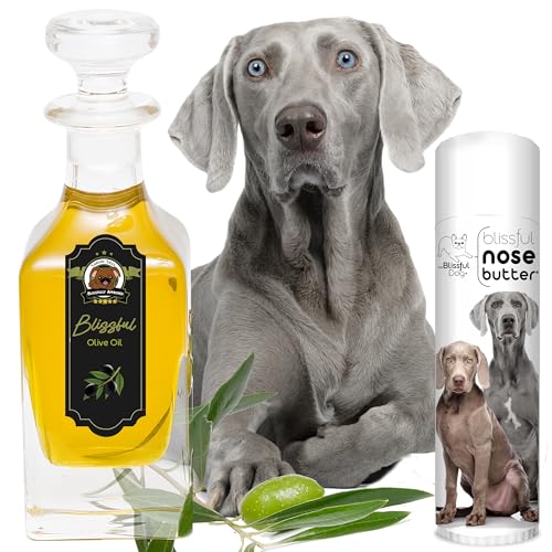 Image of The Blissful Dog Weimaraner Nose Butter for Dry, Cracked Skin, Lick-Safe Dog Nose Balm with Moisturizing Shea Butter, Almond, Olive, and Essential Oils, Pet Supplies, Uncented, 0.50 oz.