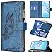 Produktbild Hancda Hülle für Xiaomi Mi 10T Lite, Handyhülle Tasche Leder Case mit Kartenfach Geldfach Geldbörse Brieftasche Schmetterling Cover Klappbar Magnet Flip Handytasche für Xiaomi Mi 10T Lite,Blau