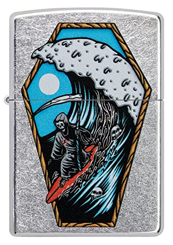 Zippo Reaper Surfer Diseño Cromado Pocket miniatura 2