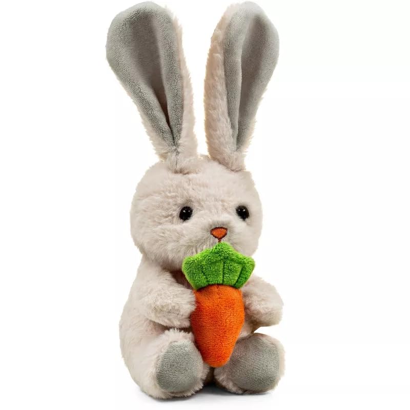 Sperric Easter Baby Plush Playset with Easter Basket, Bunny Holding Carrot, Easter Egg, and Squeaky Chicken, Sensory and Decorative Toys for Babies & Newborns (Easter Bunny)