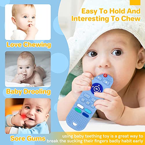 Image of Baby Teething Toys, 2 Pack Soft Silicone Remote Control Shape Teething Toys for Babies 6-12 Months, BPA Free Molar Teether Chew Toys for Infant Boys Girls Baby (Beige & Beige)