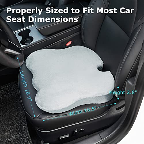 Dreamer Car Memory Foam Car Seat Cushion, Coccyx Cushion, Memory Foam Chair Pad For Coccyx, Tailbone Pain Relief (Velvet Cover, Gray) #TOP3