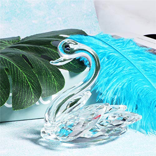 Waltz&F Crystal Swan Figurine Paperweight Glass Swan Collectible Statue Table Centerpiece Ornament #TOP5
