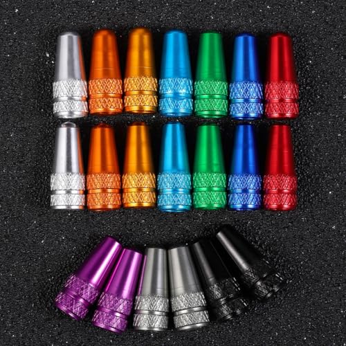 Ciieeo 30 tapones de aluminio para válvula de neumático de bicicleta, color surtido, para ciclismo y recreo al aire libre miniatura 6