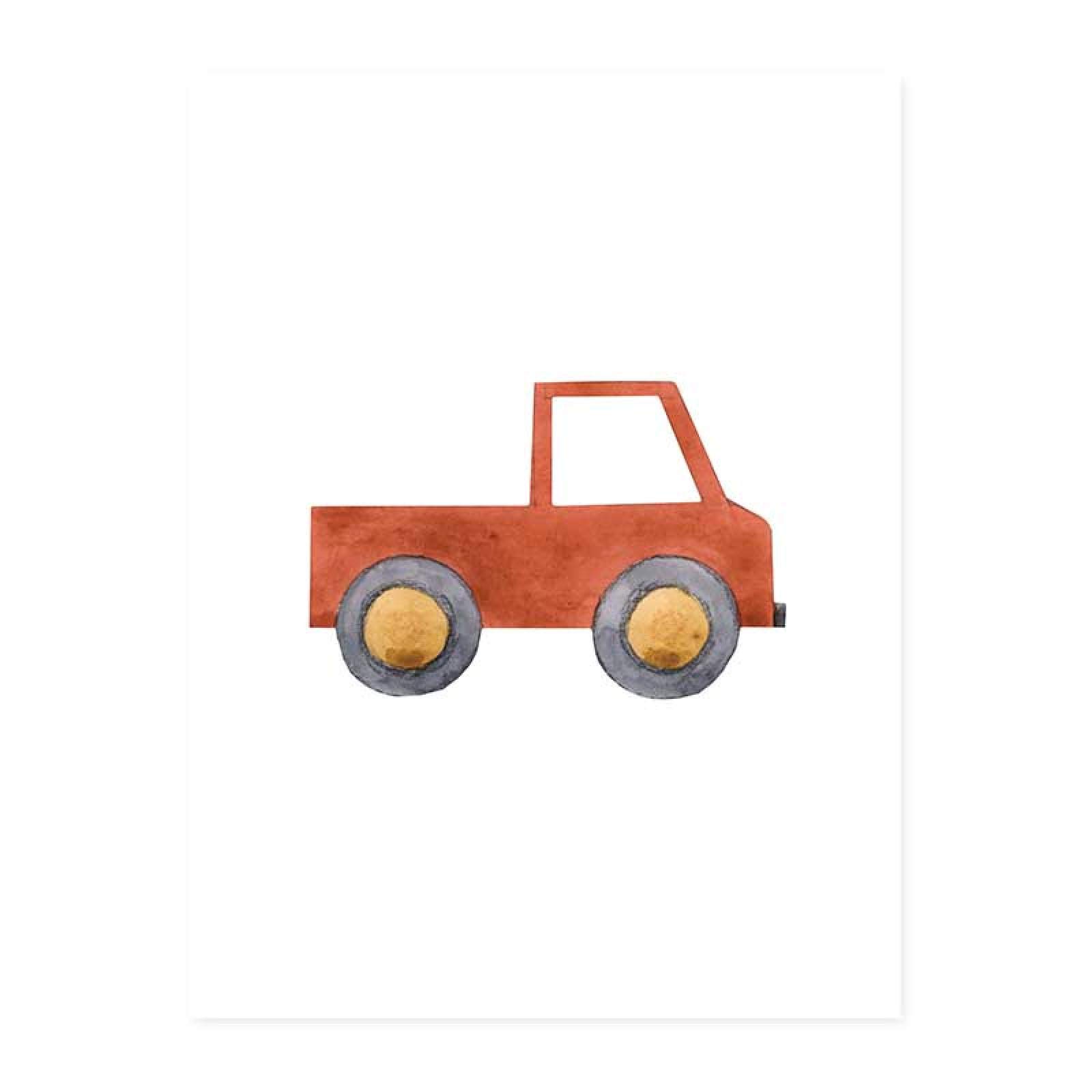 Pintura en lienzo lindo niño mecánico azul tractor camión de bomberos arte de la pared carteles e impresiones decoración del dormitorio de los niños 40x60cm (16x24in) x3 marco interior