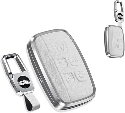 SANRILY 1 unids para llave Range Rover Funda de cuero de metal para llavero apto para Land Rover Discovery Sport LR4 Jaguar Llavero sin llave