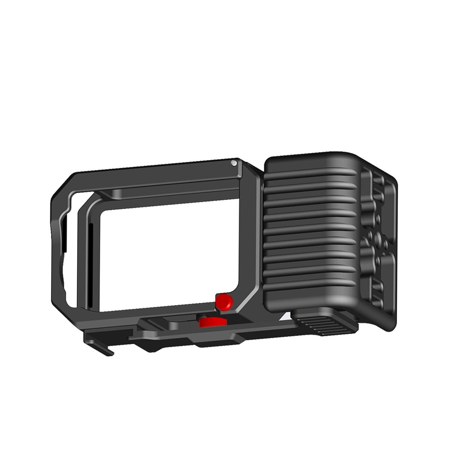 Generic Kit Impugnatura Ergonomica per Gabbia per Fotocamera, Kit Impugnatura Ergonomica in Lega di Alluminio per Action 6, Pulsante di Scatto a Rilascio Rapido per Riprese Stabili, Cinturino da