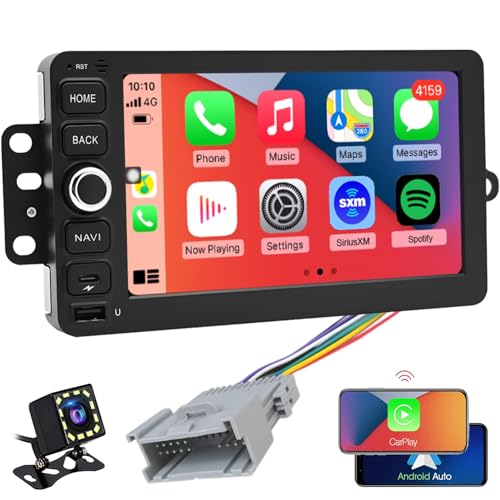 QLED Radio for Chevy Chevrolet Silverado SSR Tahoe 2003-2006 GMC Siera Yukon 2003-2006 Hummer H2 2003-2007 CarPlay Android Auto Ready Touch Screen Stereo Free Back Camera