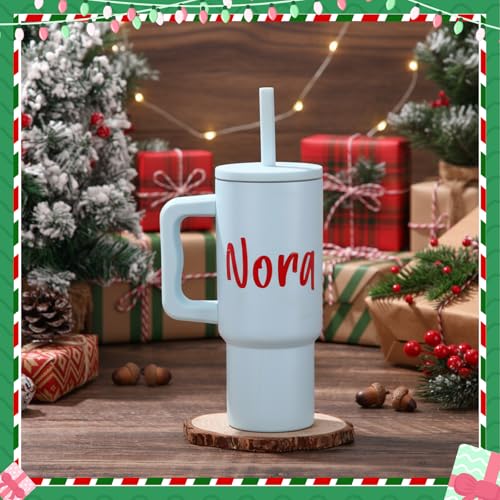Image of 6 Sheets UV Dtf Cup Wrap Name Stickers for Water Bottles Waterproof Vinyl Decals Personalized Custom Lettering Gift Stickers for Cups Love 14-40oz Tumbler Mugs DIY Craft (Red)