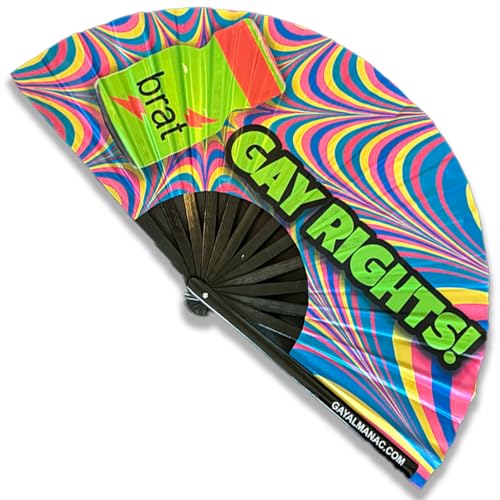 PandaTak Gay Pride Folding Hand Fans, Funny Large 13