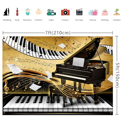 Fondo decorativo piano 7x5 ft para fotografía y fiesta miniatura 3