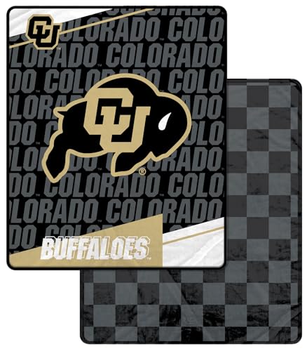 Proformance Home NCAA Colorado Buffaloes Diagonal Ghost Checker Double Sided Ultra Cozy Blanket